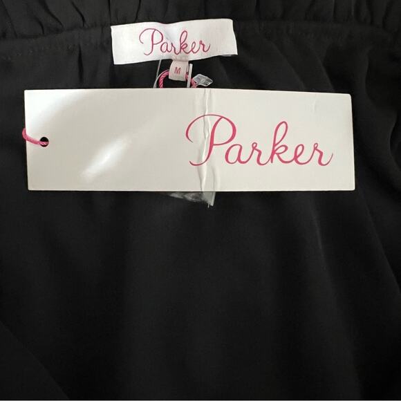 Parker Black Marjorie Cold Shoulder Ruffle Blouse Size Medium - Picture 7 of 10